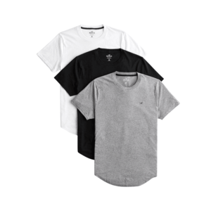 HOLLISTER Tricou alb / negru / gri amestecat imagine