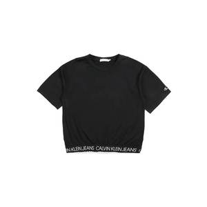 Calvin Klein Jeans Tricou 'LOGO WAISTBAND CROPP' negru imagine