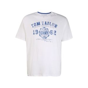 TOM TAILOR Men + Tricou alb / albastru imagine