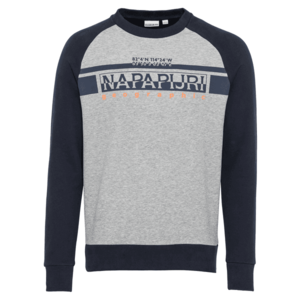 NAPAPIJRI Bluză de molton 'BRILO' gri / navy / portocaliu imagine