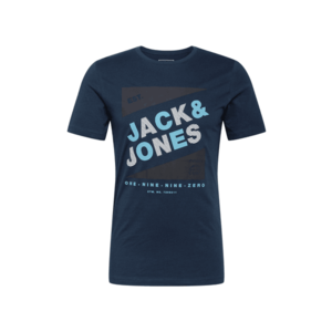 JACK & JONES Tricou navy / negru / alb / albastru deschis imagine