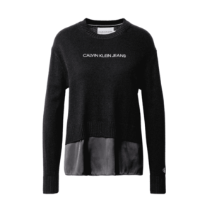 Calvin Klein Jeans Pulover negru / alb imagine