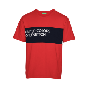 UNITED COLORS OF BENETTON Tricou roșu / negru / alb imagine
