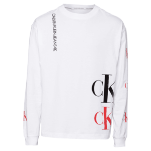Calvin Klein Jeans Tricou alb / negru / roșu imagine