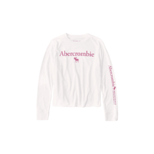 Abercrombie & Fitch Tricou alb / roz închis imagine