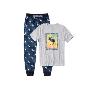 Abercrombie & Fitch Pijamale gri amestecat / albastru închis / culori mixte imagine