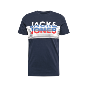 JACK & JONES Tricou 'BRIXI' albastru închis / alb / azuriu / roșu deschis imagine
