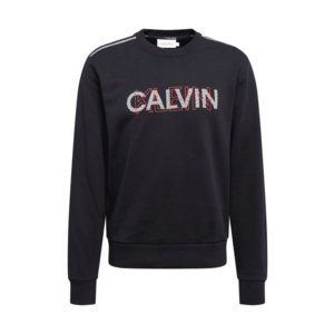 Calvin Klein Bluză de molton negru / alb / portocaliu închis imagine