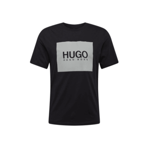 HUGO Tricou 'Dolive' negru / gri imagine