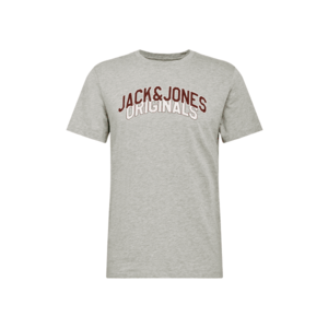 JACK & JONES Tricou 'CHRIS' gri amestecat / bordeaux / alb imagine