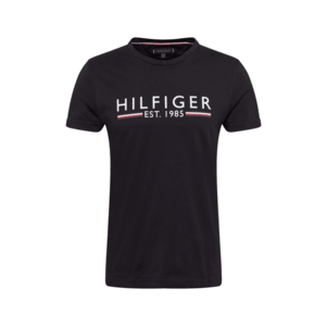 TOMMY HILFIGER Tricou negru / alb / roșu imagine