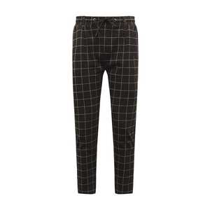 Urban Classics Pantaloni eleganți negru / alb imagine