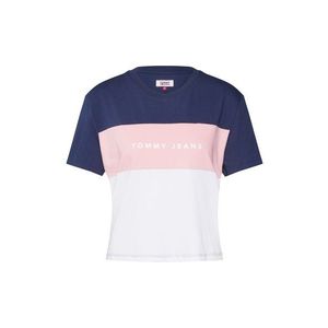 Tommy Jeans Tricou roz / alb / albastru imagine