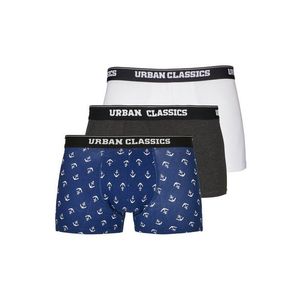 Urban Classics Boxeri bleumarin / gri închis / negru / alb imagine