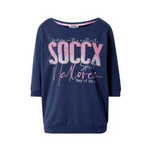 Soccx Bluză de molton navy / roz / alb imagine