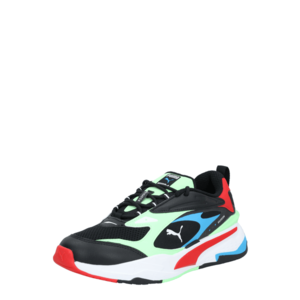 PUMA Sneaker low 'RS-FAST' negru / verde neon / albastru deschis / roşu închis / alb imagine