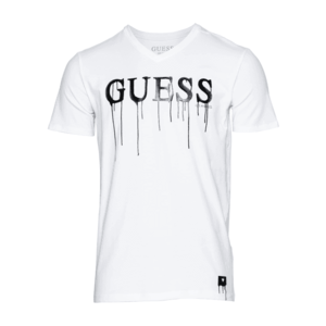 GUESS Tricou 'OVERFLOW' alb / negru imagine
