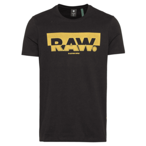G-Star RAW Tricou negru / galben închis imagine