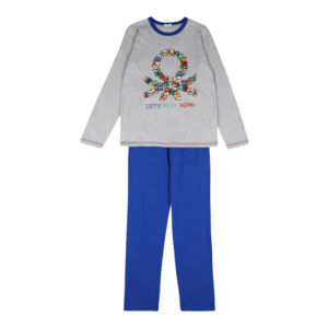 UNITED COLORS OF BENETTON Pijamale gri / albastru royal / culori mixte imagine