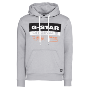 G-Star RAW Bluză de molton gri / alb / negru / portocaliu imagine