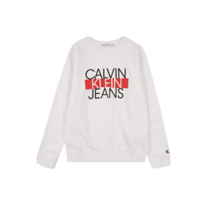 Calvin Klein Jeans Bluză de molton alb / negru / roșu imagine