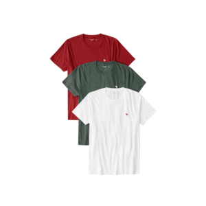 Abercrombie & Fitch Tricou 'HOLIDAY' verde / alb / roșu imagine