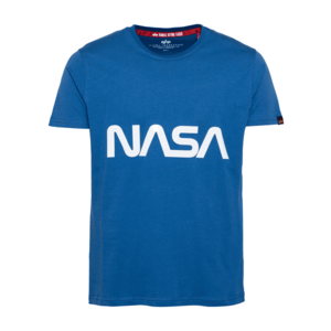 ALPHA INDUSTRIES Tricou 'NASA' alb / albastru imagine