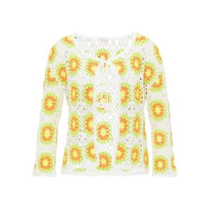 IZIA Geacă tricotată alb / galben / portocaliu / verde pastel imagine