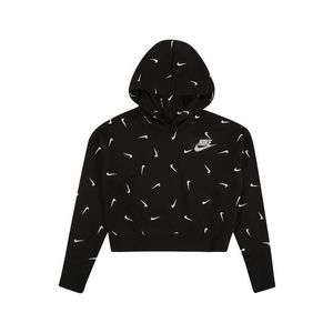 Nike Sportswear Bluză de molton gri deschis / negru / alb imagine
