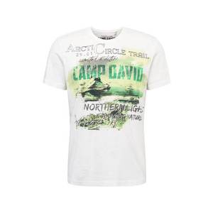 CAMP DAVID Tricou alb / verde / gri metalic imagine