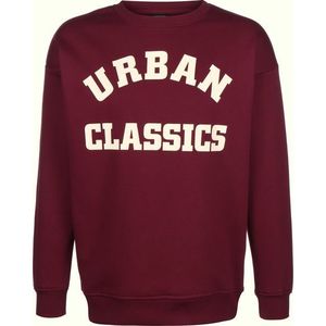 Urban Classics Bluză de molton roșu burgundy / alb imagine