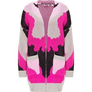 MYMO Geacă tricotată gri / roz / negru / roz imagine