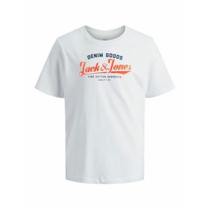 Jack & Jones Junior Tricou alb / navy / portocaliu imagine
