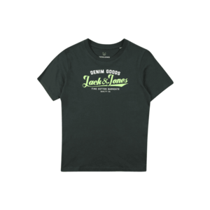 Jack & Jones Junior Tricou verde / verde neon / alb imagine