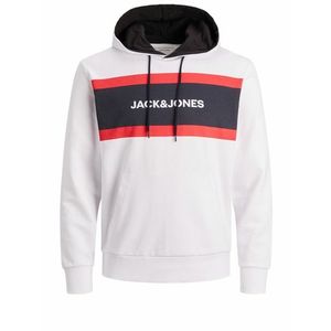 JACK & JONES Bluză de molton alb / roșu / navy imagine