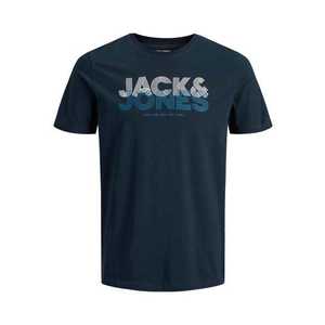 JACK & JONES Tricou alb / albastru noapte imagine