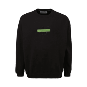 Calvin Klein Jeans Bluză de molton negru / verde deschis imagine