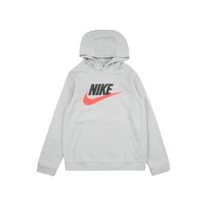 Nike Sportswear Bluză de molton gri deschis / negru / roșu orange imagine