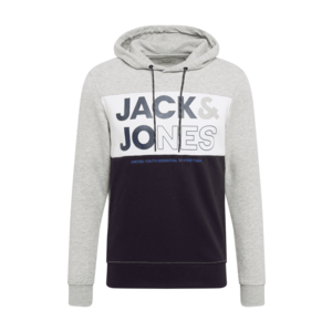 JACK & JONES Bluză de molton 'ARID' gri deschis / navy / alb imagine