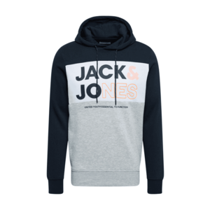 JACK & JONES Bluză de molton 'ARID' navy / gri amestecat / alb / portocaliu / piersică imagine