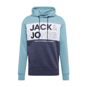 JACK & JONES Bluză de molton 'ARID' albastru porumbel / albastru deschis / alb imagine