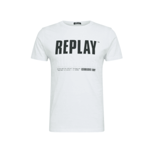 REPLAY Tricou alb / negru imagine