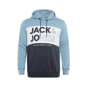 Jack & Jones Plus Bluză de molton 'ARID' navy / albastru fum / alb imagine