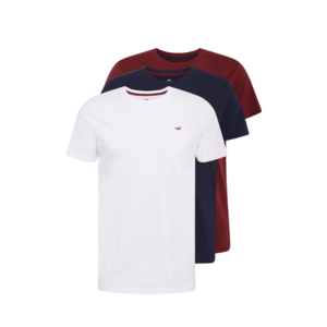 HOLLISTER Tricou alb / navy / roşu închis imagine