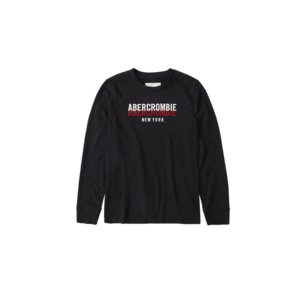 Abercrombie & Fitch Tricou negru / alb / roșu imagine