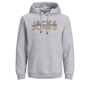 JACK & JONES Bluză de molton 'Lexus' gri amestecat / grafit / portocaliu închis imagine