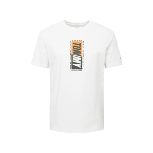 Tommy Jeans Tricou alb / gri metalic / portocaliu imagine
