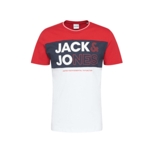 JACK & JONES Tricou 'RID' roșu / alb / albastru închis imagine