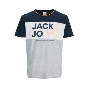 JACK & JONES Tricou 'ARID' albastru închis / portocaliu deschis / alb / gri amestecat imagine