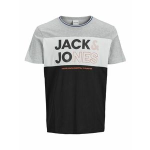 JACK & JONES Tricou gri deschis / albastru noapte / portocaliu imagine